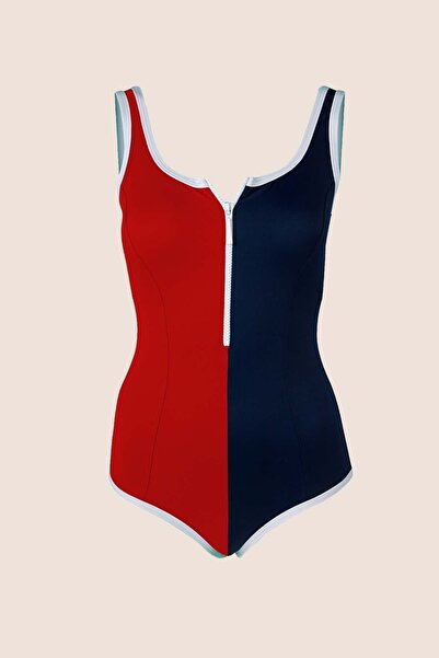 AYYILDIZ 3030 Kırmızı Fermuarlı Mayo