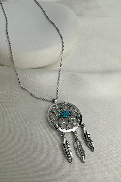 Modex Gümüş Rengi Rüya Kapanı Kolye (72cm)