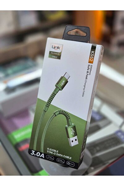 Linktech K552 Safe 3A Örgülü Metal Başlı Type-C Şarj Kablosuuyumlu