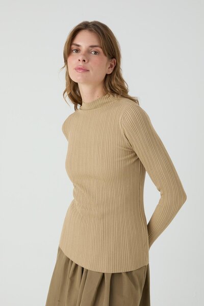 inspiration Uzun Kollu Fitilli Triko Body Vizon