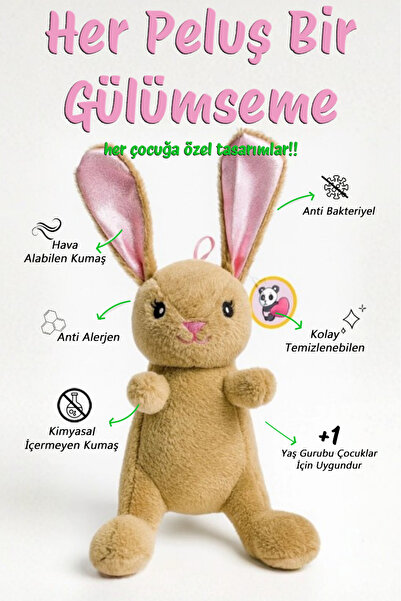POLLYTOYS PELÜŞ OYUNCAKTA DÜNYA MARKASI Tavşan peluş oyuncak çocukların oyun arkadaşı ve uyku dostu üretici firma 🧸