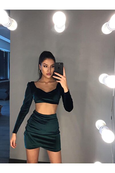 LAST POINT LİFE Velvet Bustier Skirt Set