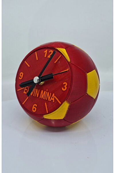 HANART İsme özel sarı kırmızı masa saati taraftar saati