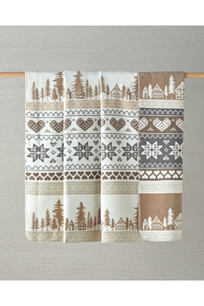 English Home Winterfell Cotton Double Blanket 200X220 cm Beige