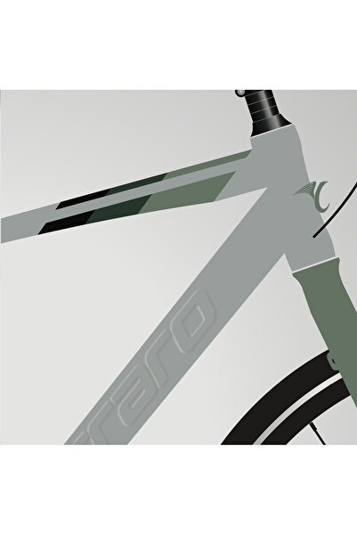 Carraro Sportive 321 V 28 Jant 48cm M 18 Vites Şehir Bisikleti Mat Gri/Yeşil Kahve