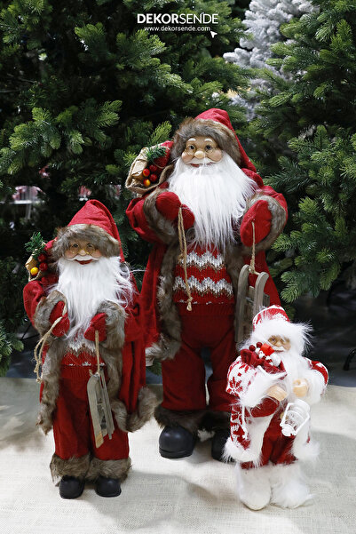 Dekorsende Kazaklı Keçe Noel Baba Kırmızı 60 cm
