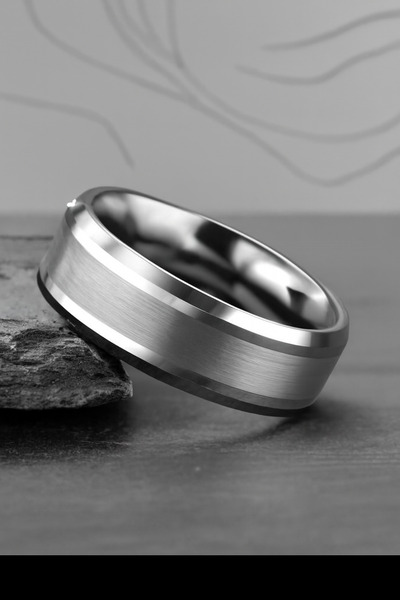 deren gümüş 6mm Erkek Gümüş Alyans 925 ayar Mat Görünüm Rodajlı