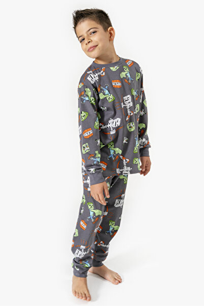Irmak kids Erkek Çocuk %100 Pamuk Mevsimlik Pijama Takımı