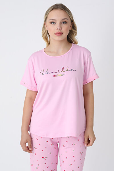 TURAY Happiness Bamboo Kısakol Women's Pink Pajama Set