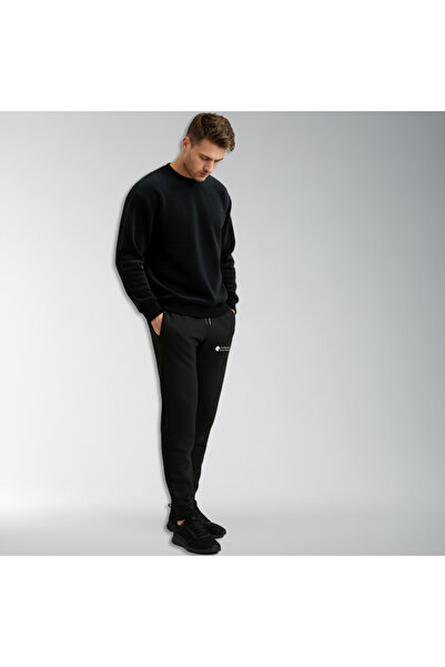 TURAN TACTICS Μαύρο χειμερινό σετ φούτερ και αθλητικό παντελόνι