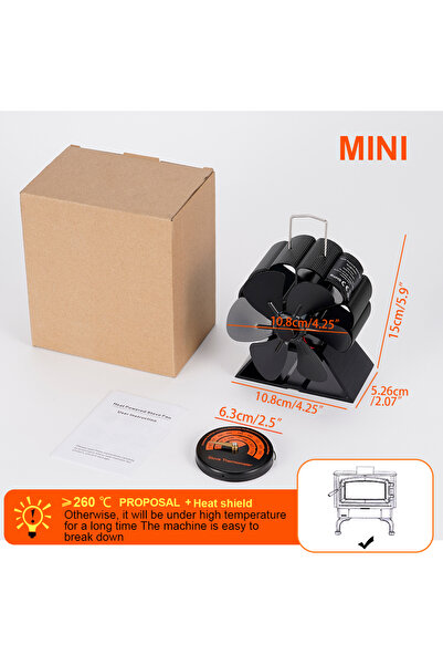 Choice مع مقياس حرارة مروحة مدفأة صغيرة بستة شفرات مروحة موقد تعمل بالحرارة موقد حطب صديق للبيئة هادئ ساخن Ai