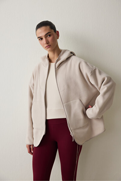 Penti Bej Termal Etkili Oversize (Bol Kesim) Polar Ceket