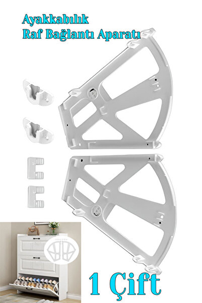 Badem10 Açılır Kapanır Ayakkabılık Raf Bağlantı Aparatı Plastik 1 Takım Sağ S...