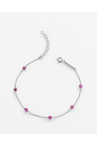 MEKS JEWELS 2 Karat Yakut Taşlı Gümüş Serenity Bileklik
