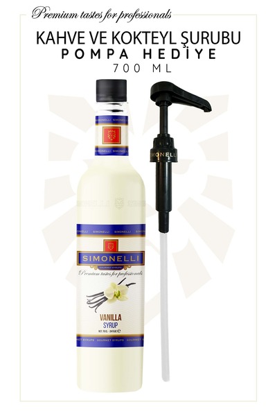 Simonelli Kahve Ve Kokteyl Şurubu Vanilya Aromalı 700 ml Pompa Hediyeli