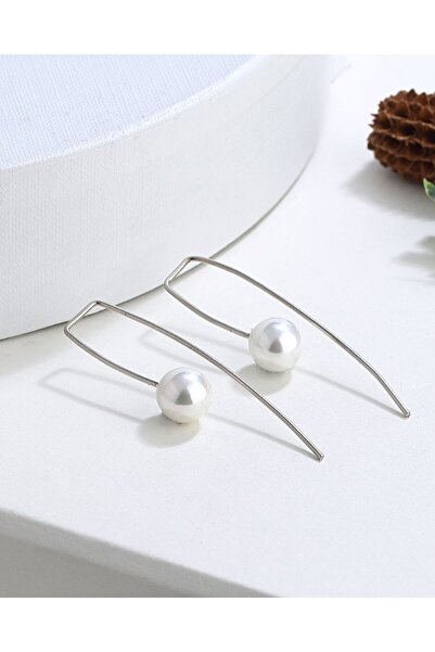 MEKS JEWELS İnci Taşlı Gümüş Ataç Küpe