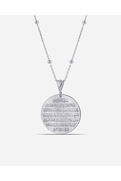MEKS JEWELS Ayetel Kürsi Yazılı Gümüş Kolye