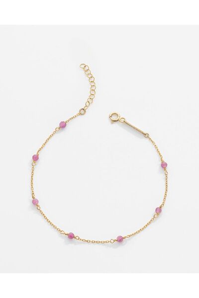MEKS JEWELS 1,15 Karat Pembe Turmalin Taşlı Gümüş Serenity Bileklik