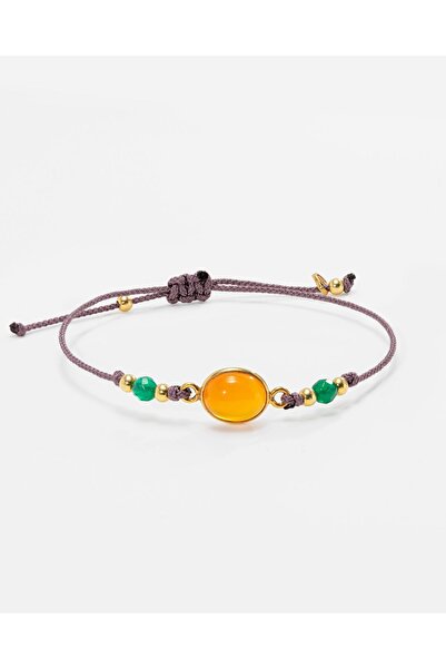 MEKS JEWELS 4,7 Karat Değerinde Doğal Carnellian Taşlı Argentum Bileklik