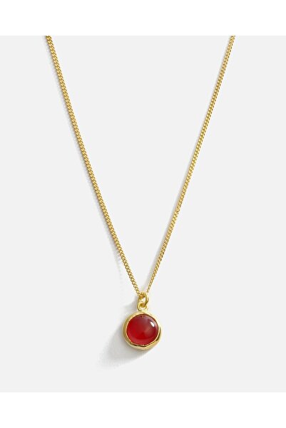 MEKS JEWELS Lal Taşlı El İşi Gümüş Kolye
