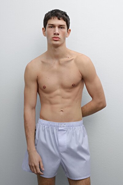 Massimo Dutti Çizgili %100 pamuklu boxer