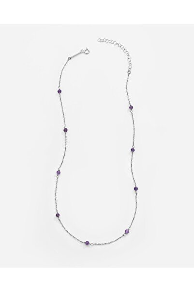 MEKS JEWELS 2,1 Karat Ametist Taşlı Gümüş Serenity Kolye