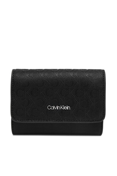Calvin Klein Monogram Logo Baskılı Fermuarlı Cüzdan