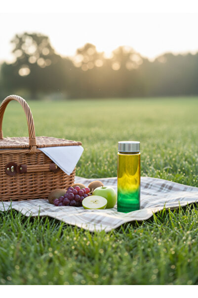 Blissra 550 Cc Double Color Glass Flask – Metal Lid, Leak-Proof Water Bottle