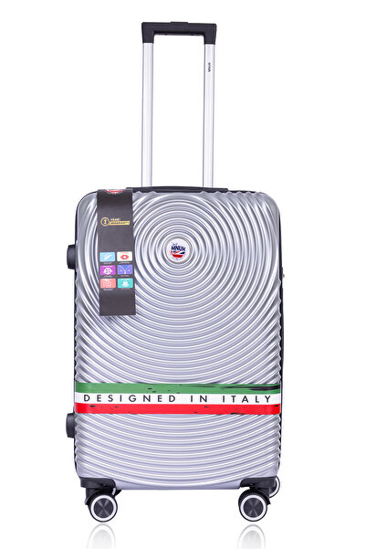 Mnuk Cruise Set of 3 Luggage | Hardside Soft Handle Trolley TSA Lock | Double 360° 8 Wheeler| Silver