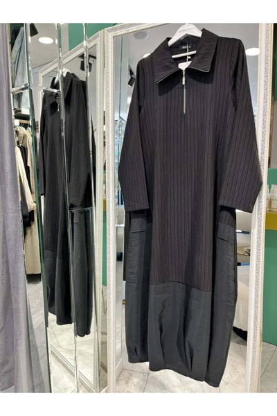 MERAM BUTİK MICCA ELBİSE 251311M - SİYAH - 48