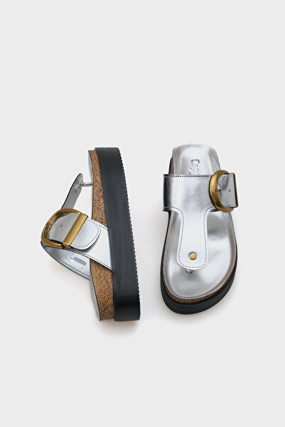 Capone Outfitters Γυναικείες άνετες παντόφλες Margot Wedge με μονή αγκράφα
