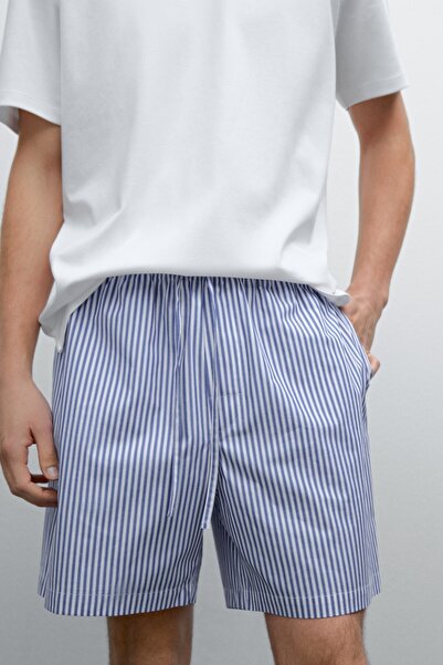 Massimo Dutti Kısa kollu pijama üstü ve çizgili pantolon