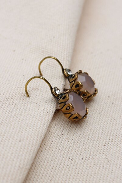 Süspüs Accessories Authentic Pink Quartz Stone Women's Earrings