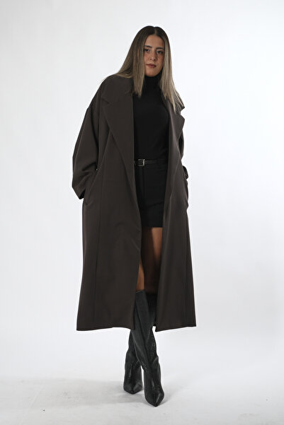 ABBRA Γυναικεία μακριά καμπαρντίνα με επένδυση από πολυβισκόνη