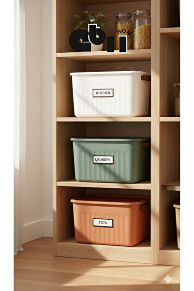 ebiihome 3 Pieces Storage Box 15 Lt Multi-Purpose Organizer Box with Lid, Decorative Storage Box