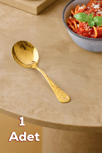 Porsima 5217 Metal Gold Sos Kaşığı-Kaşık 13cm