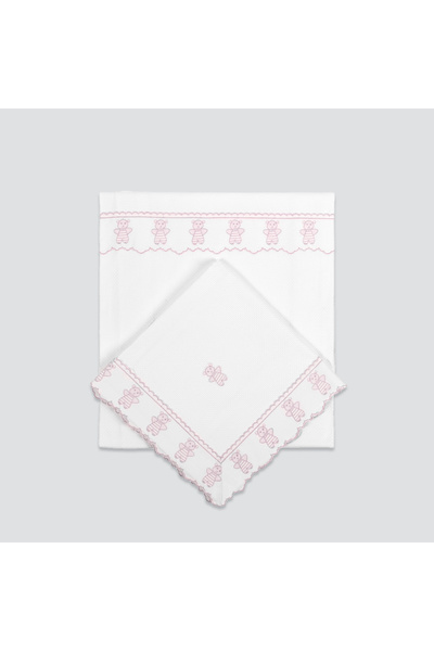 Gül Güler Unisex Bebek Pike Takımı Ayıcıklı Kanaviçe