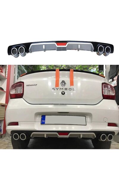 Genel Markalar AUTOGP Renault clio symbol difüzör arka tampon eki 4 egzoz çık...