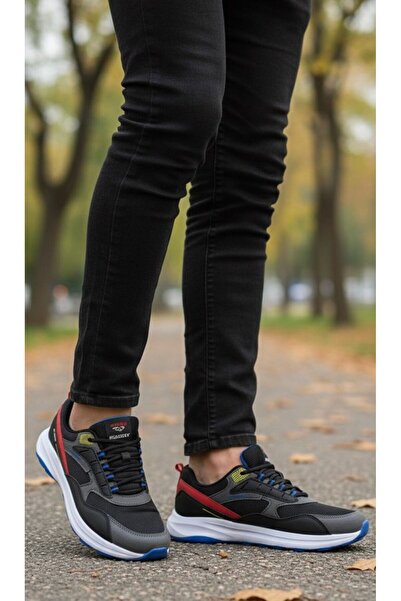 Wanderfull Men's Black Orthopedic Sports Shoes - Light Comfortable Sole, Breathable Upper Material 4233