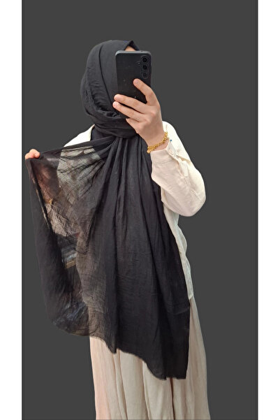 AMİNENESİL Aminesil %100 Pamuk Konfor Pamuk Şal Siyah Renk