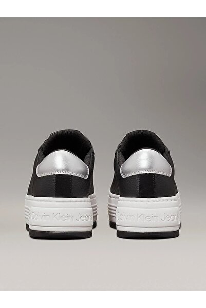 Calvin Klein Women's Low-Top Platform Sole Leather Black Sneaker Yw0Yw01632-0Gl