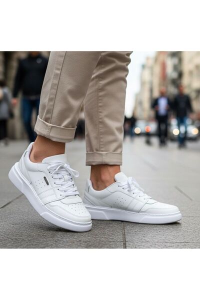 Carrano Pantofi sport casual albi pentru bărbați Pantofi confortabili pentru mers pe jos Ortopedici 1850