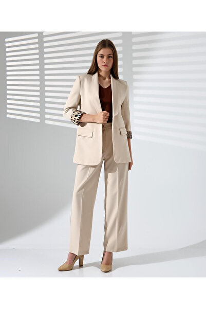 Modasultan Kadın Normal Kalıp İçi Leopar Desem Hürrem Blazer Ceket