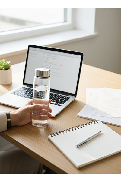 Blissra Glass Flask 550 ml – Water Bottle, Premium Lid Healthy Glass Water Bottle