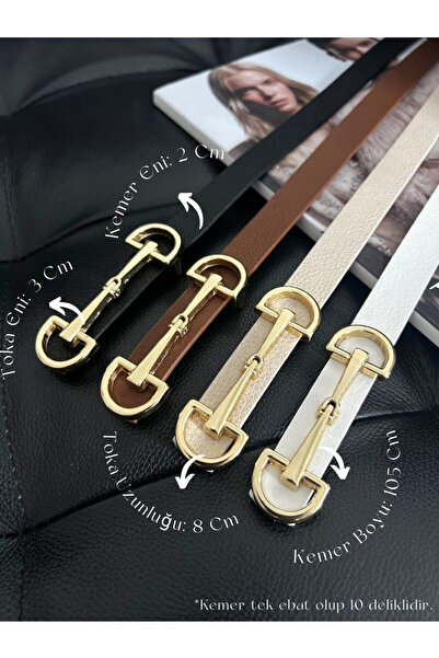 Fiori 4'lü Fırsat Ürünü Uzun Tokalı İnce Kadın Kemeri, Ceket Kemeri, Gömlek Kemeri, Elbise Kemeri