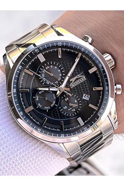 Slazenger ساعة يد رجالية مقاومة للماء بسلك فولاذي مع وظائف داخلية نشطة 10 ATM...