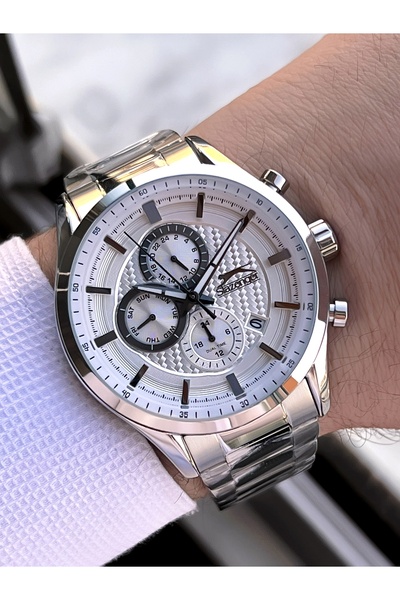 Slazenger Steel Cord Steel Case 10 Atm Inner Dial Functions Active Men's Wristwatch Esl.2501.2.01