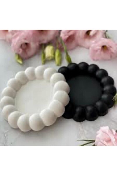 ROSES SHOP Bubble 2’li Dekoratif Beton Tabak Takı Tabağı Bardak Altlığı
