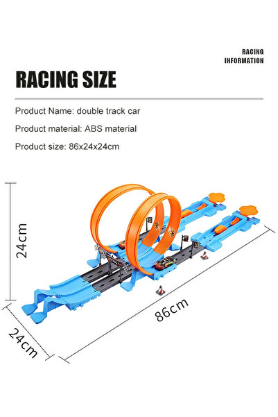 OEM Pistă de curse - Set de curse auto cu 4 mașini rapide și 2 piste