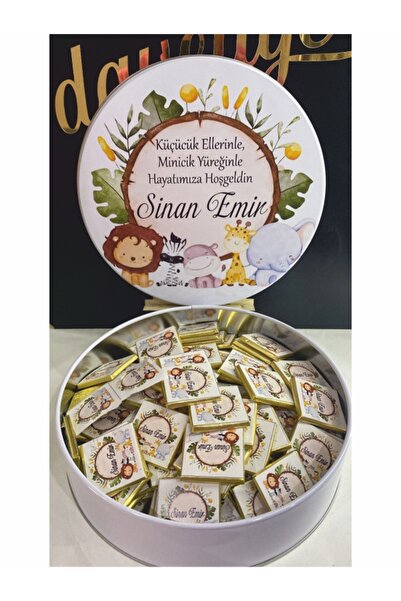 Nehir 50 Adet İsme Özel Bebek Madlen Sütlü Çikolata